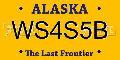 WS4S5B Alaska License Plate