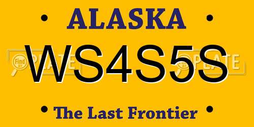 WS4S5S Alaska License Plate