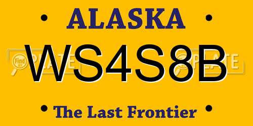 WS4S8B Alaska License Plate