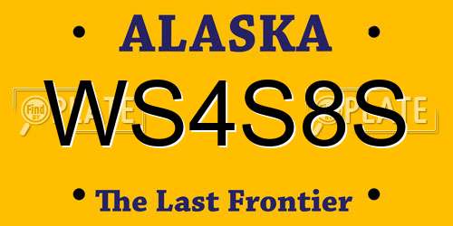 WS4S8S Alaska License Plate
