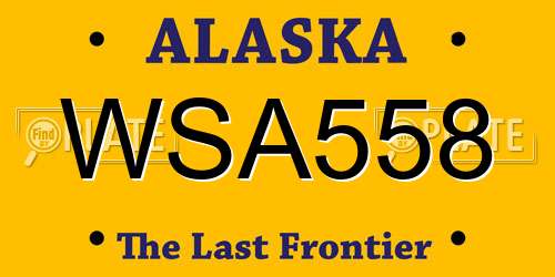 WSA558 Alaska License Plate