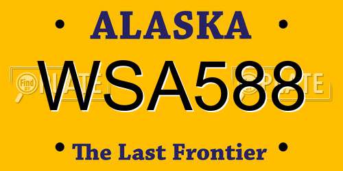 WSA588 Alaska License Plate