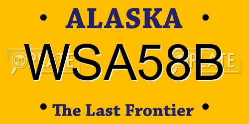 WSA58B Alaska License Plate