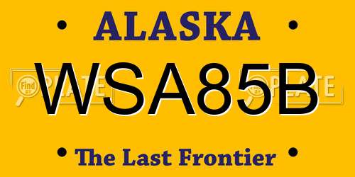 WSA85B Alaska License Plate