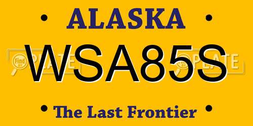 WSA85S Alaska License Plate