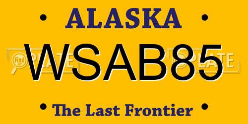 WSAB85 Alaska License Plate