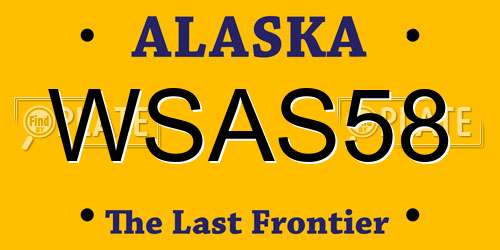 WSAS58 Alaska License Plate