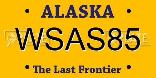 WSAS85 Alaska License Plate