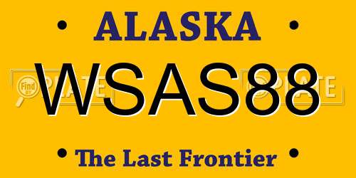 WSAS88 Alaska License Plate