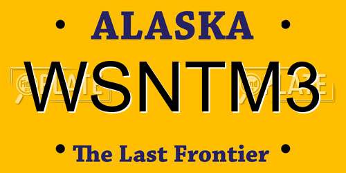 WSNTM3 Alaska License Plate