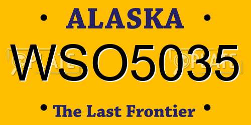 WSO5035 Alaska License Plate