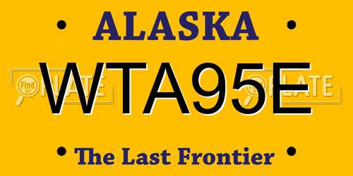WTA95E Alaska License Plate