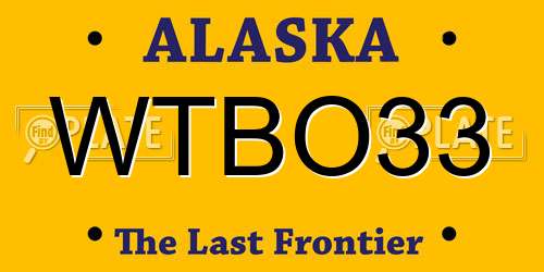 WTBO33 Alaska License Plate