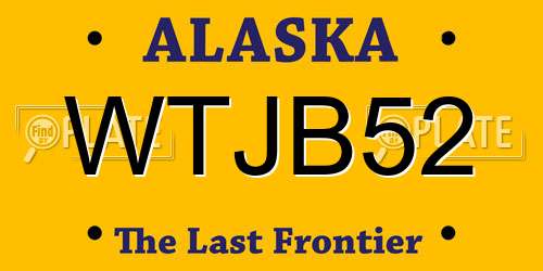 WTJB52 Alaska License Plate
