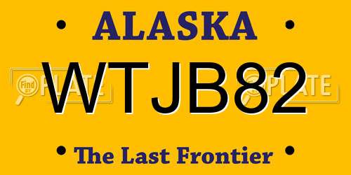 WTJB82 Alaska License Plate