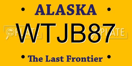 WTJB87 Alaska License Plate