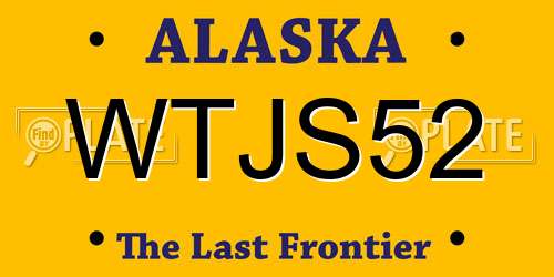 WTJS52 Alaska License Plate