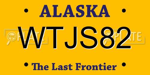 WTJS82 Alaska License Plate