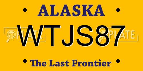 WTJS87 Alaska License Plate