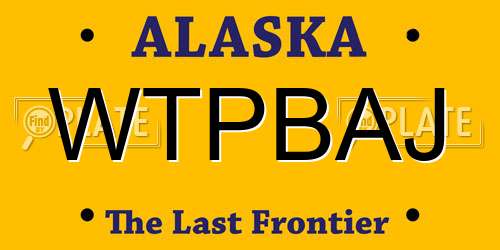 WTPBAJ Alaska License Plate