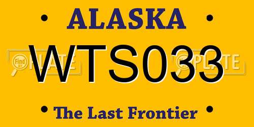 WTS033 Alaska License Plate