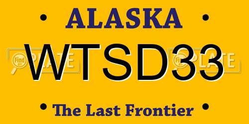 WTSD33 Alaska License Plate