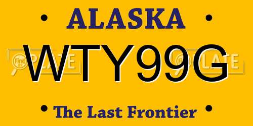 WTY99G Alaska License Plate