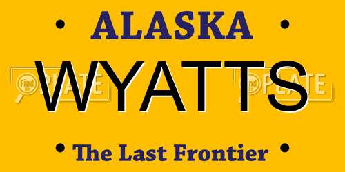 WYATTS Alaska License Plate