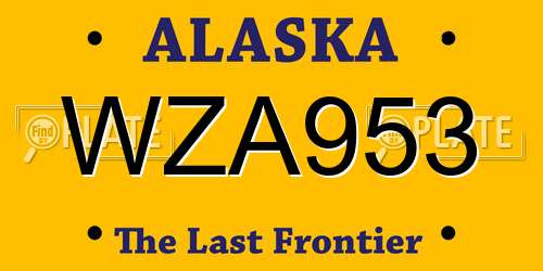 WZA953 Alaska License Plate