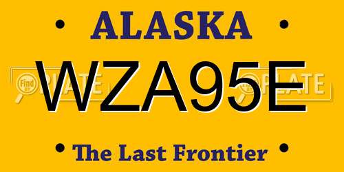 WZA95E Alaska License Plate