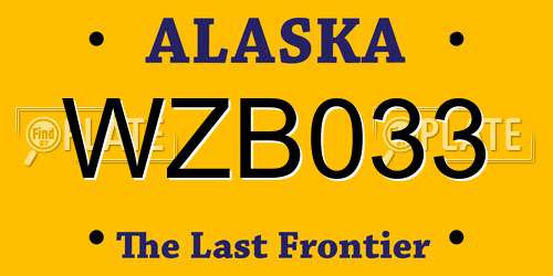 WZB033 Alaska License Plate