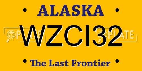 WZCI32 Alaska License Plate