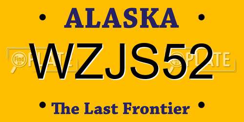 WZJS52 Alaska License Plate
