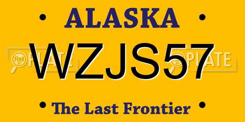 WZJS57 Alaska License Plate