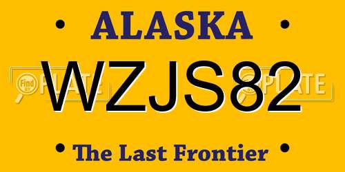 WZJS82 Alaska License Plate
