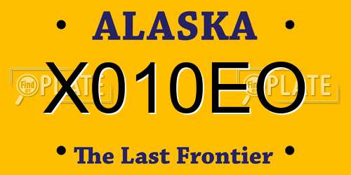 X010EO Alaska License Plate
