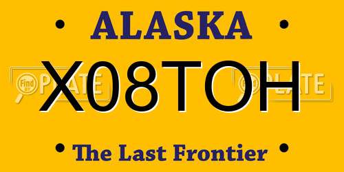 X08TOH Alaska License Plate
