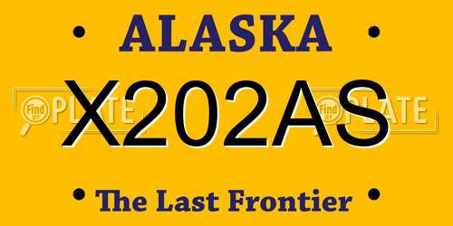 X202AS Alaska License Plate