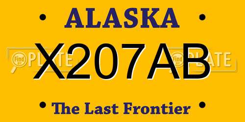 X207AB Alaska License Plate