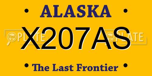 X207AS Alaska License Plate