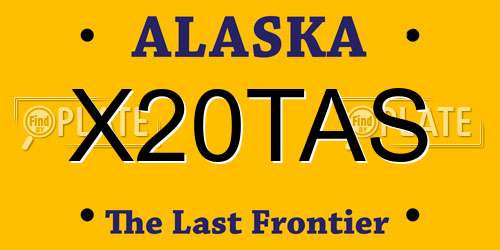 X20TAS Alaska License Plate