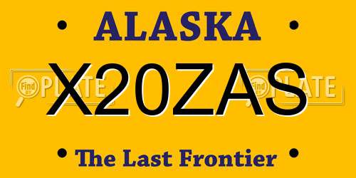 X20ZAS Alaska License Plate