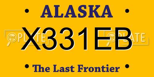 X331EB Alaska License Plate