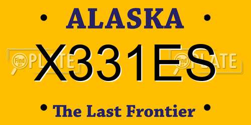 X331ES Alaska License Plate