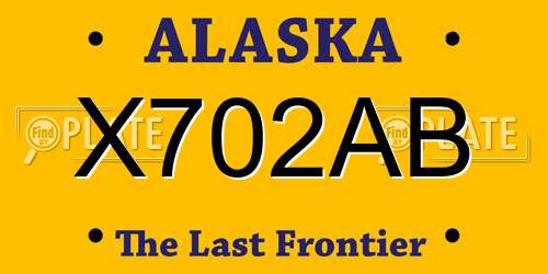 X702AB Alaska License Plate