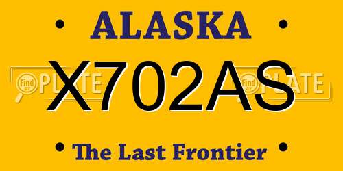 X702AS Alaska License Plate