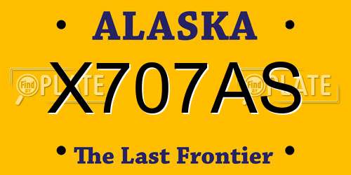 X707AS Alaska License Plate