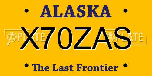 X70ZAS Alaska License Plate