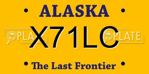 X71LC Alaska License Plate