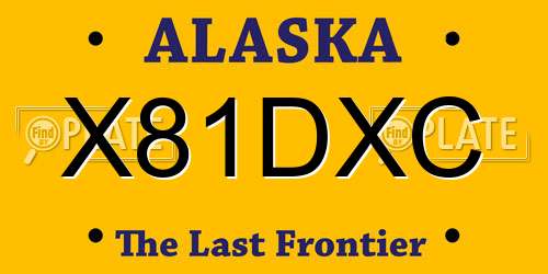 X81DXC Alaska License Plate